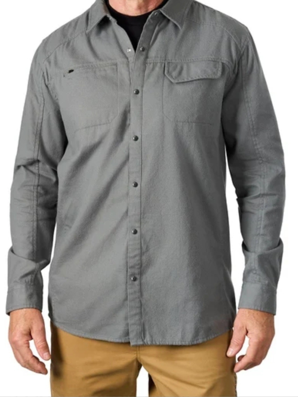 Men's Casual Long-Sleeve Button-Down Shirt - Gray